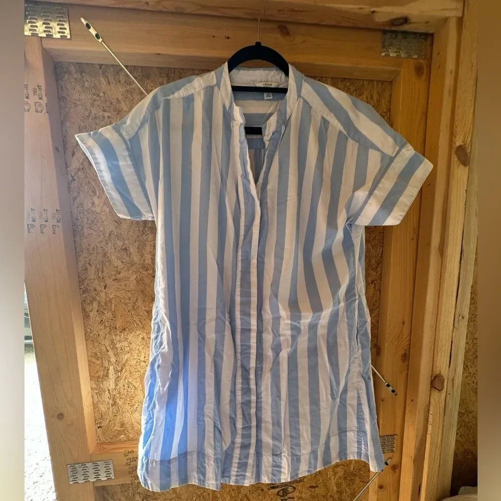 Crown & Ivy Light Blue and White Striped Blouse